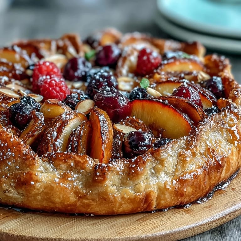 Buttery galette crust topped with creamy almond frangipane and vibrant summer stone fruits, baked to perfection.