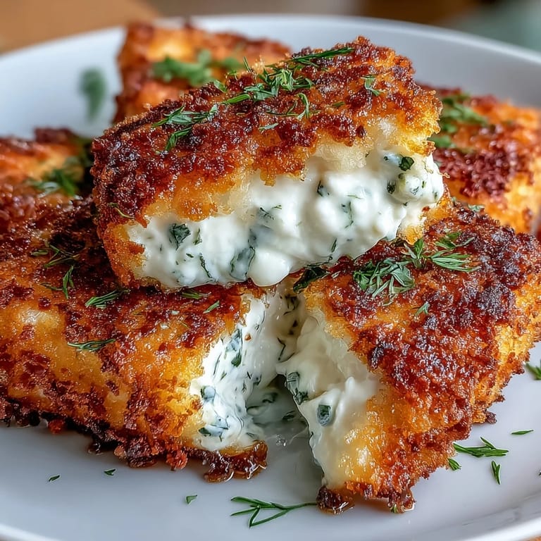 Crispy golden feta cheese bites coated in panko, topped with honey and parsley for a delightful vegetarian starter.