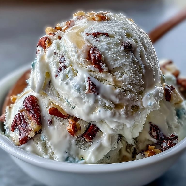 Viral TikTok Cottage Cheese Ice Cream, perfectly frozen, ready to be a delicious dessert.