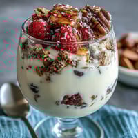 Mothers Day Brunch Yogurt Parfait Bar with Fresh Berries: a vibrant, customizable spread of creamy yogurt and colorful seasonal fruit, perfect for celebrating with family.