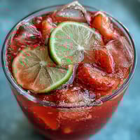 Vibrant pink lemonade punch with fresh citrus, berries, and sparkling water, perfect for spring celebrations.