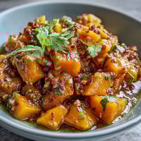 Vibrant mango habanero salsa with fresh diced mango, spicy habanero, and zesty lime juice, perfect for dipping tortilla chips.